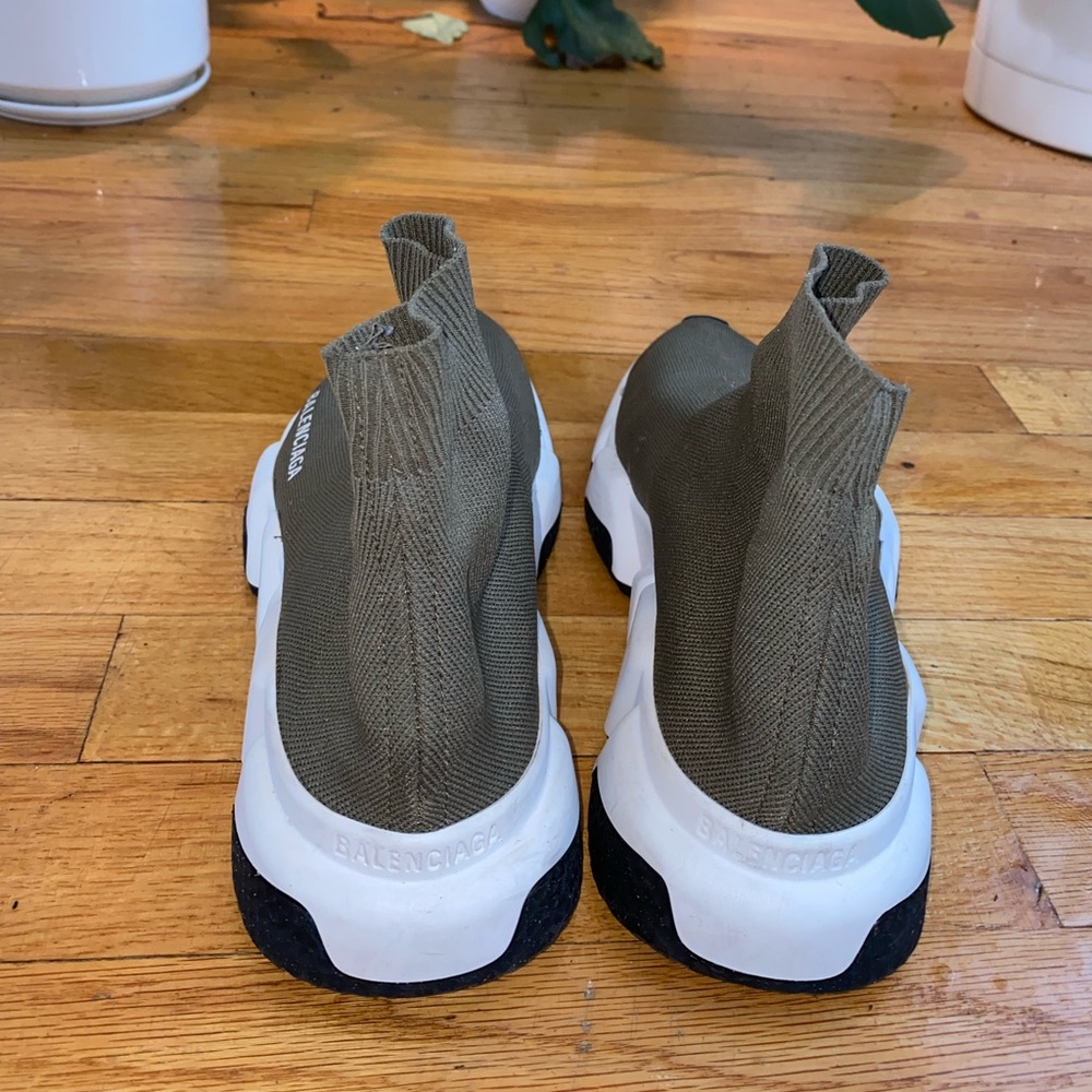 Balenciaga Olive Green Speed Knit Sneakers EU 36 - Picture 3 of 4